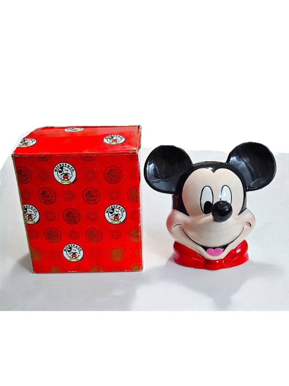 Vintage Disney Mickey Mouse Head Ceramic Piggy Bank